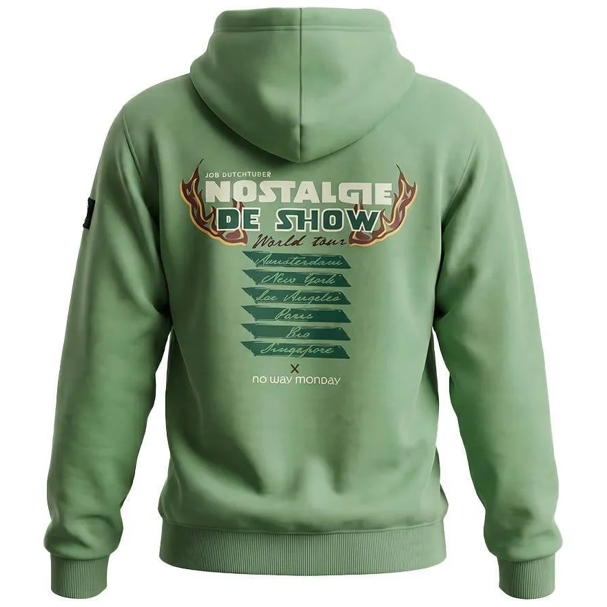 No Way Monday X Job Dutchtuber oversized hoodie met backprint - groen, foto 3