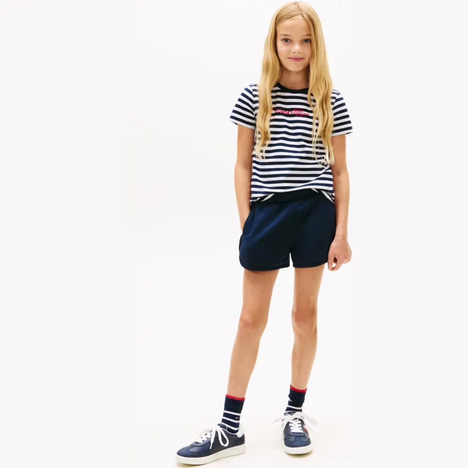 Tommy Hilfiger T-shirt + sweatshort donkerblauw/wit