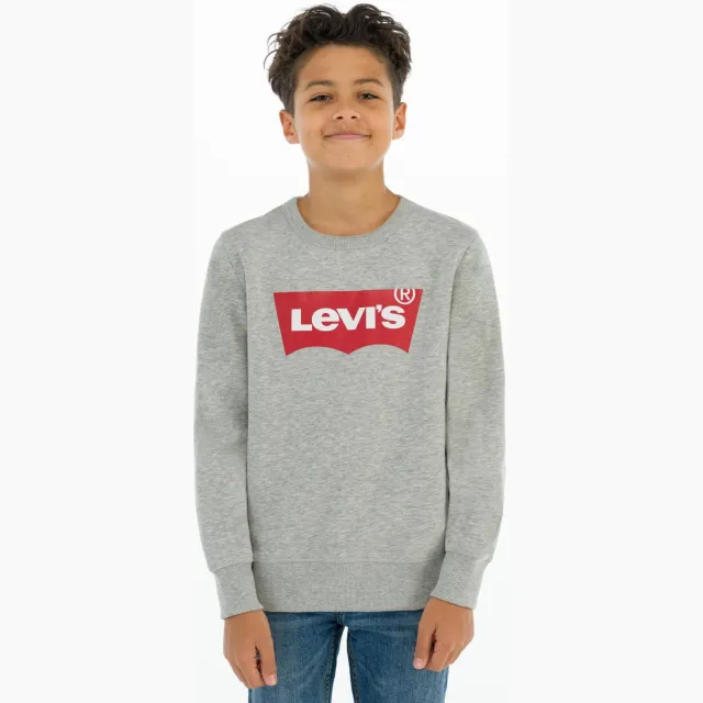 Levi's Kids sweater Batwing met logo grijs melange