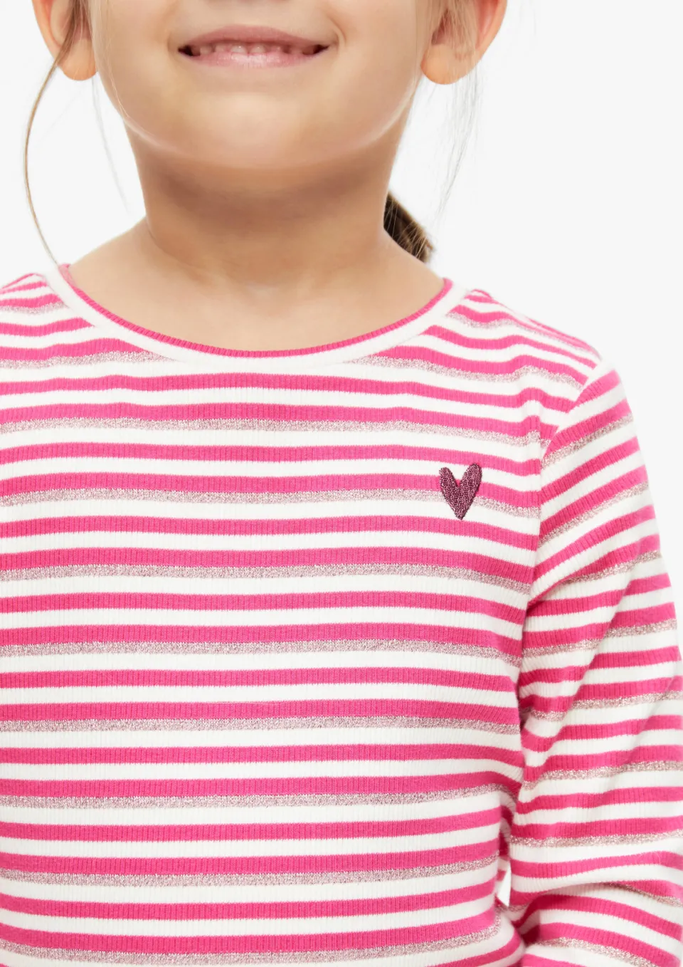 s.Oliver gestreepte longsleeve met glitter roze, foto 6
