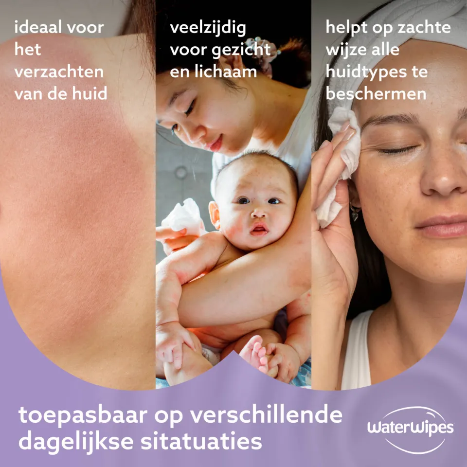 WaterWipes Soothing Clean doekjes - Voordeeldoos 12 x 60 - Plasticvrij - Gevoelige huid, foto 5