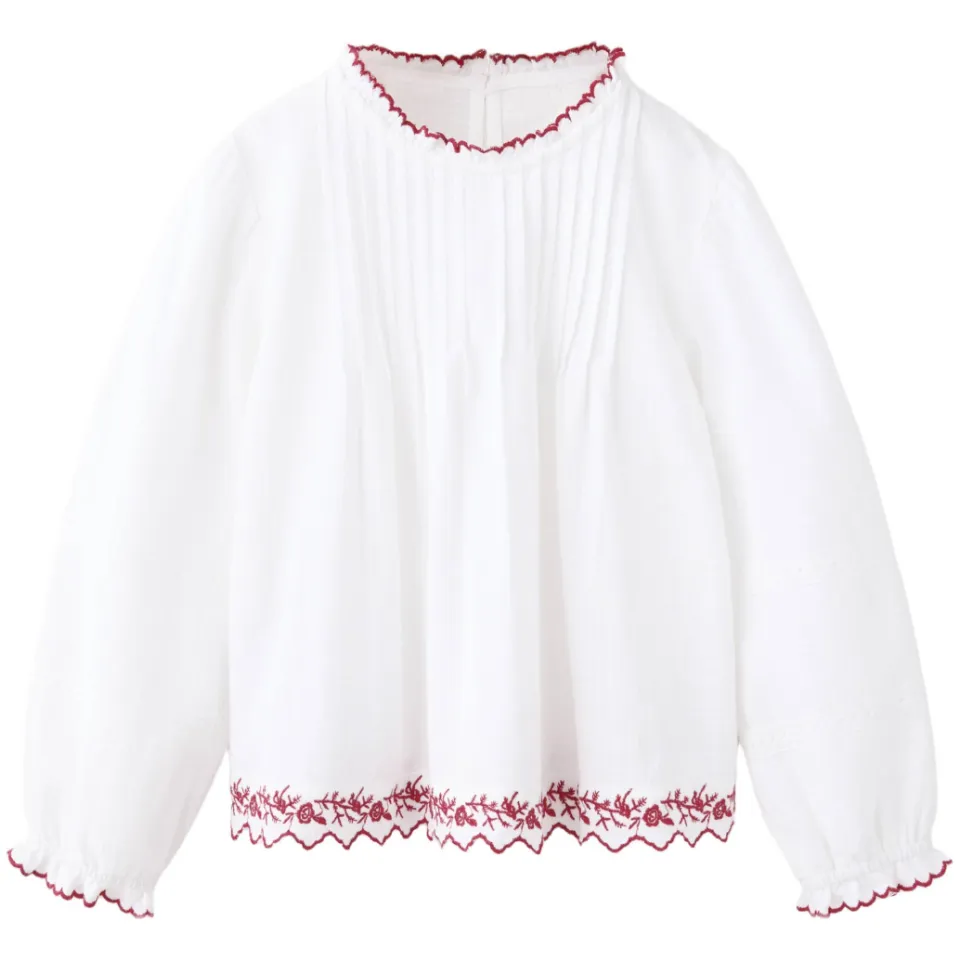 Mango Kids A-lijn blousetop met ruches wit/rood, foto 2