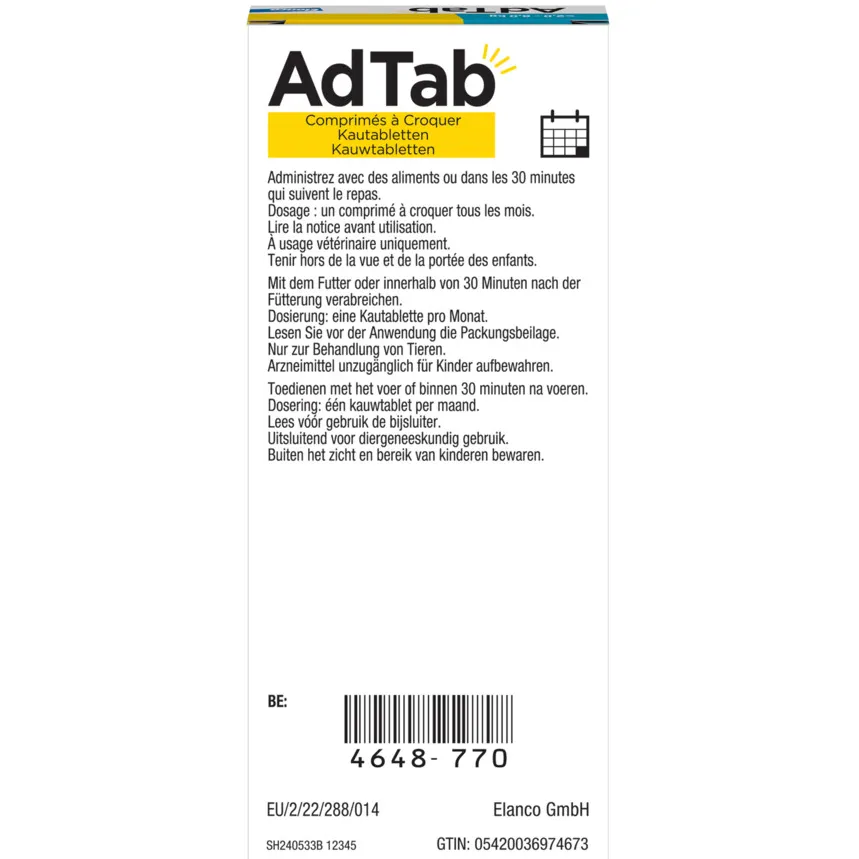 Adtab anti vlo en teek kauwtabletten kat, foto 3