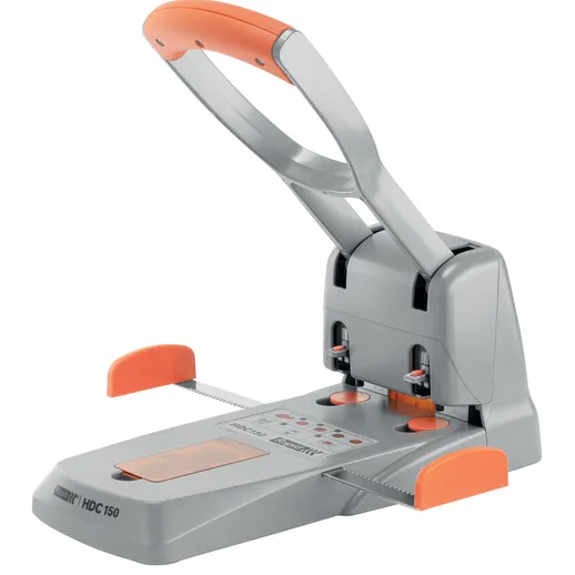 Rapid Perforator rapid supreme hdc150/2 heavy duty 2-gaats 150 vel zilver/oranje