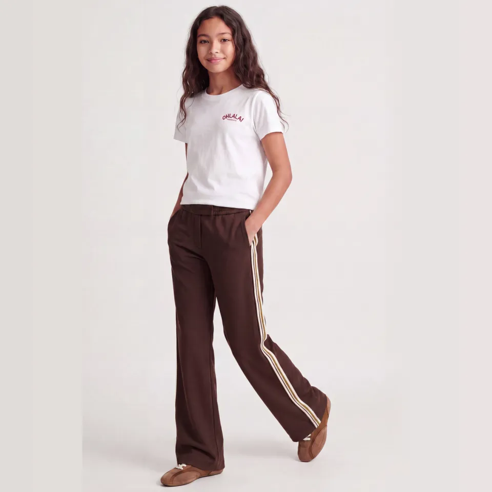 JJXX GIRL loose fit casual broek donkerbruin