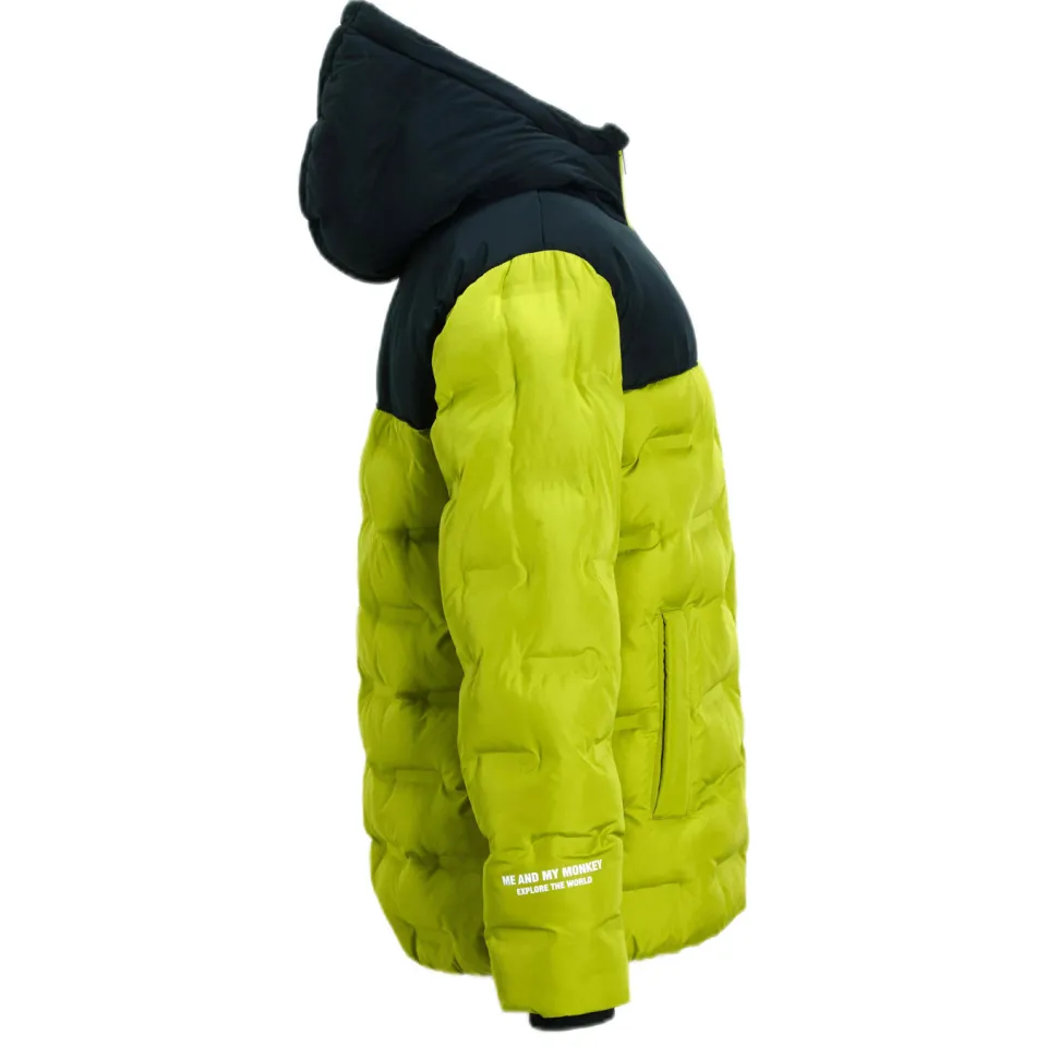 Me & My Monkey gewatteerde heatseal puffer jas groen, foto 4