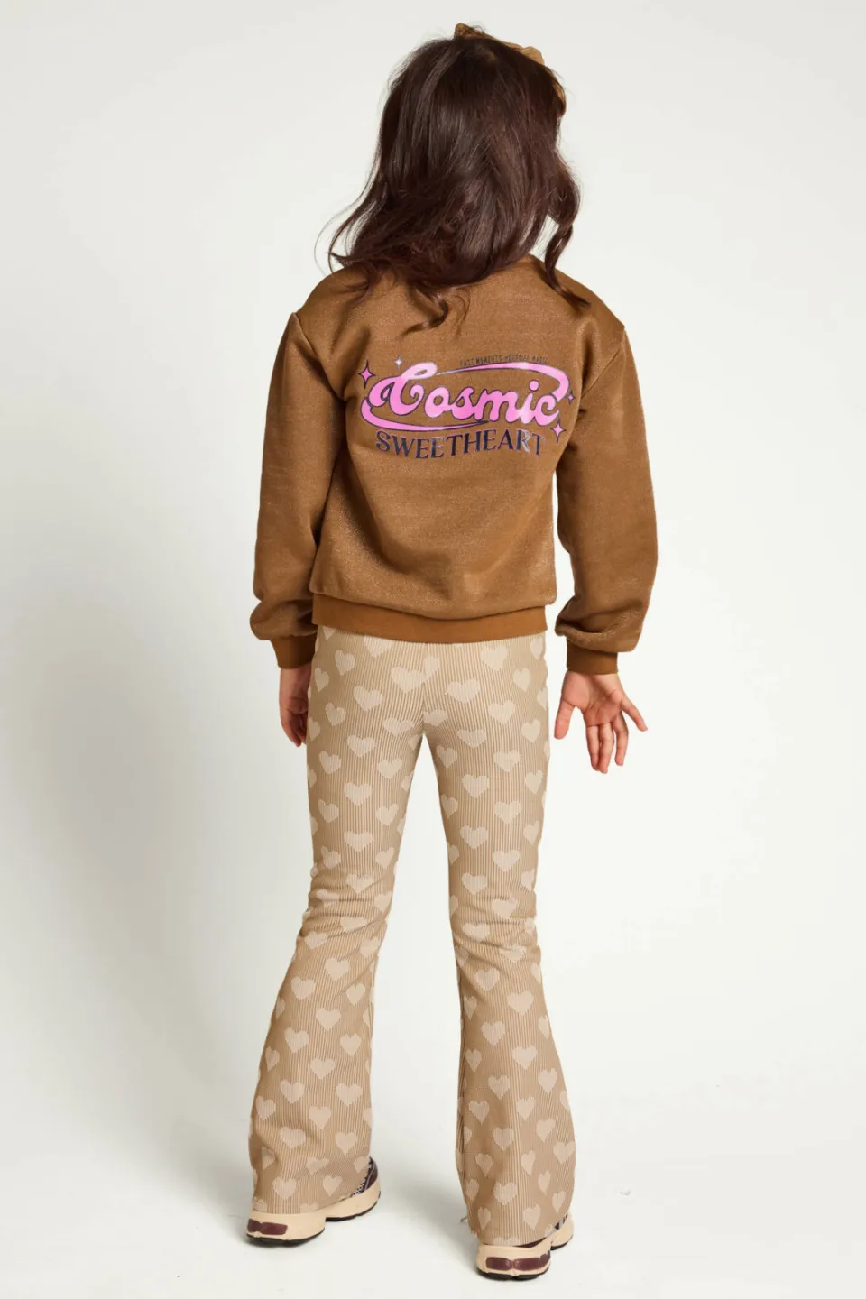 LOOXS little rechtvallende sweater met glitters en backprint - bruin, foto 7