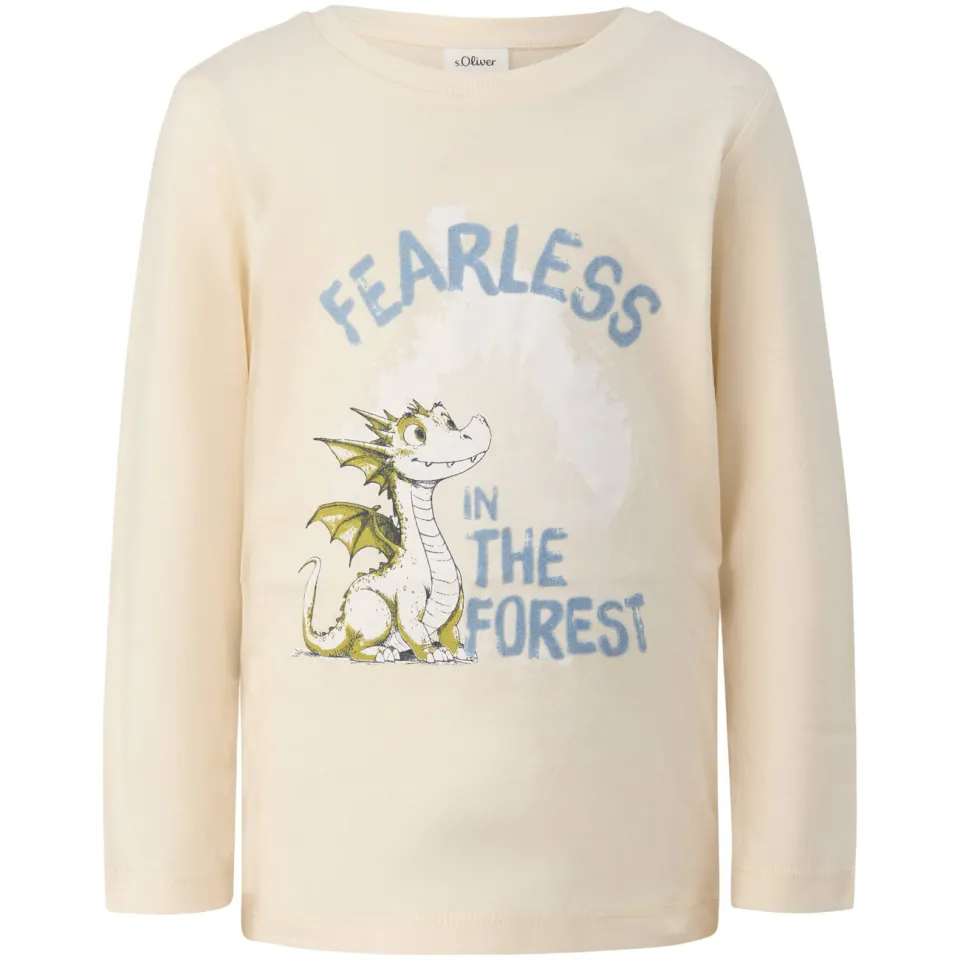 S.Oliver longsleeve ecru met print, foto 2