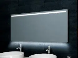 Spiegel Wiesbaden Ambi One Led condensvrij 140x60cm wit chroom, foto 2