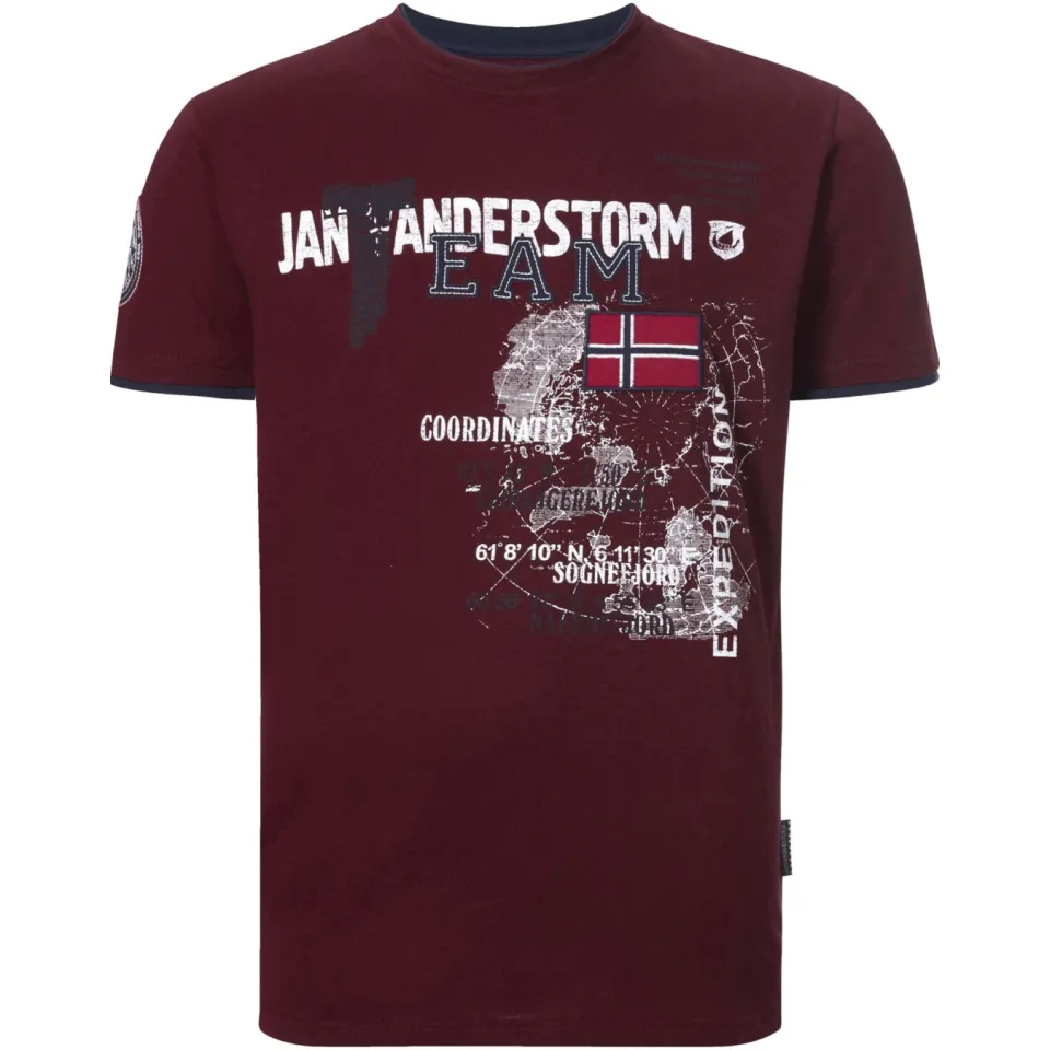 Jan Vanderstorm Sölve T-shirt donkerrood, foto 2