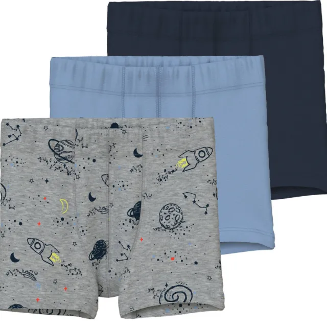 NAME IT boxershort grijs/lichtblauw/donkerblauw Grijs/blauw/donkerblauw