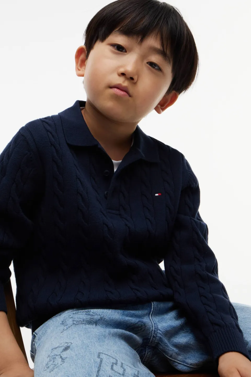 Tommy Hilfiger gebreide trui - donkerblauw
