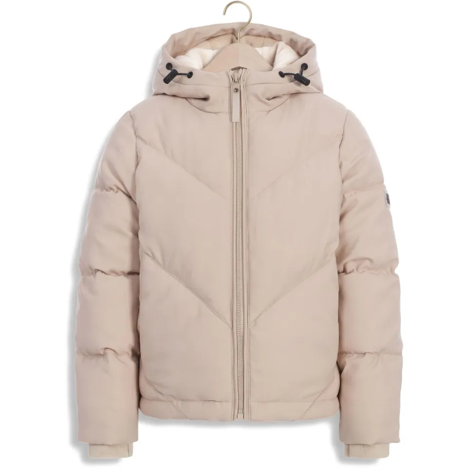 LOOXS 10sixteen gestreepte quilted winterjas ecru, foto 2