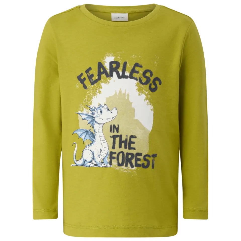 S.Oliver longsleeve met print limegroen, foto 2