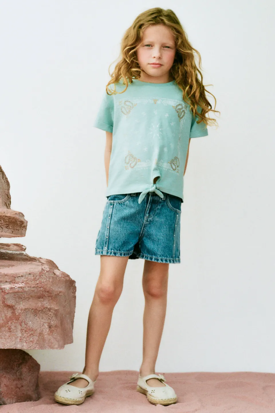 Mango Kids jeansshort middenblauw denim Medium blue denim