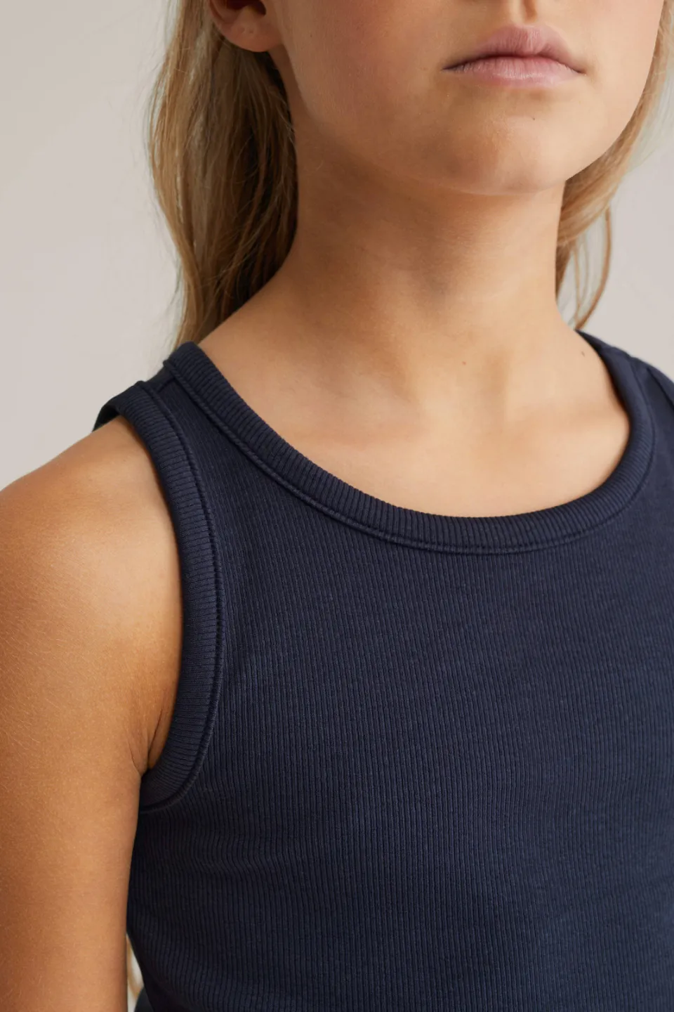 WE Fashion ribgebreide top blue nights donkerblauw, foto 5