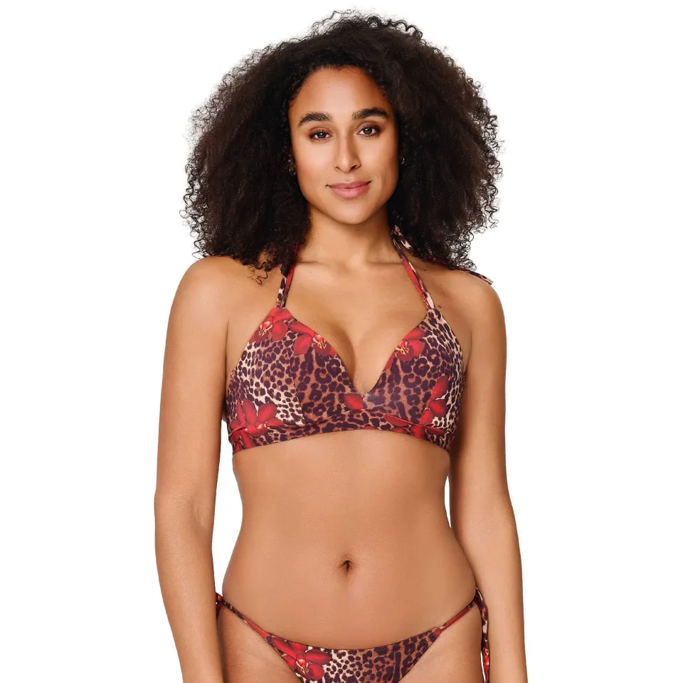 Lingadore voorgevormde triangel bikinitop bruin/rood