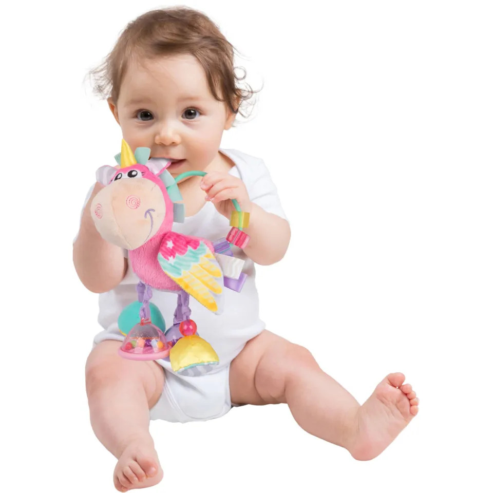PLAYGRO Eenhoorn Activiteiten rammelaar roze, foto 7