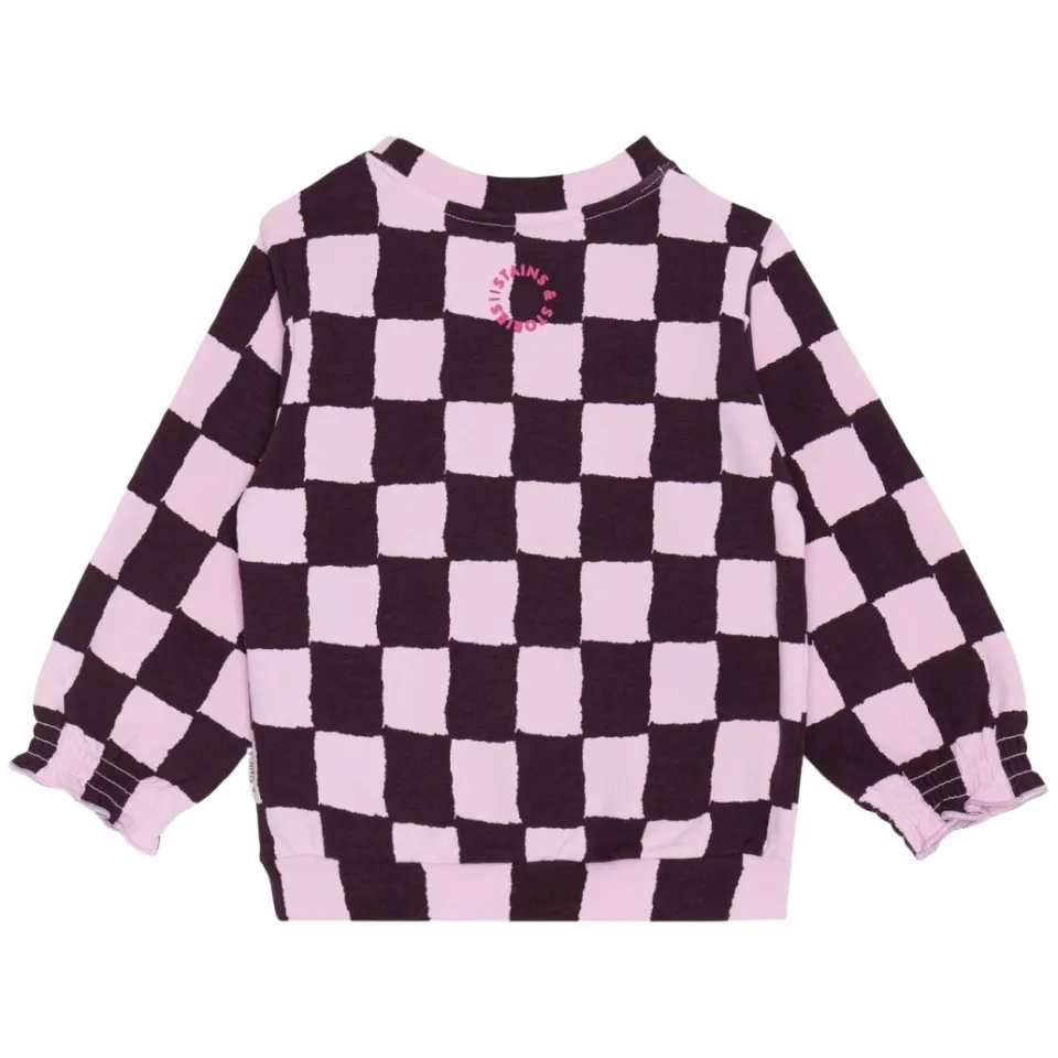 Stains&Stories geruite sweater - roze, foto 2
