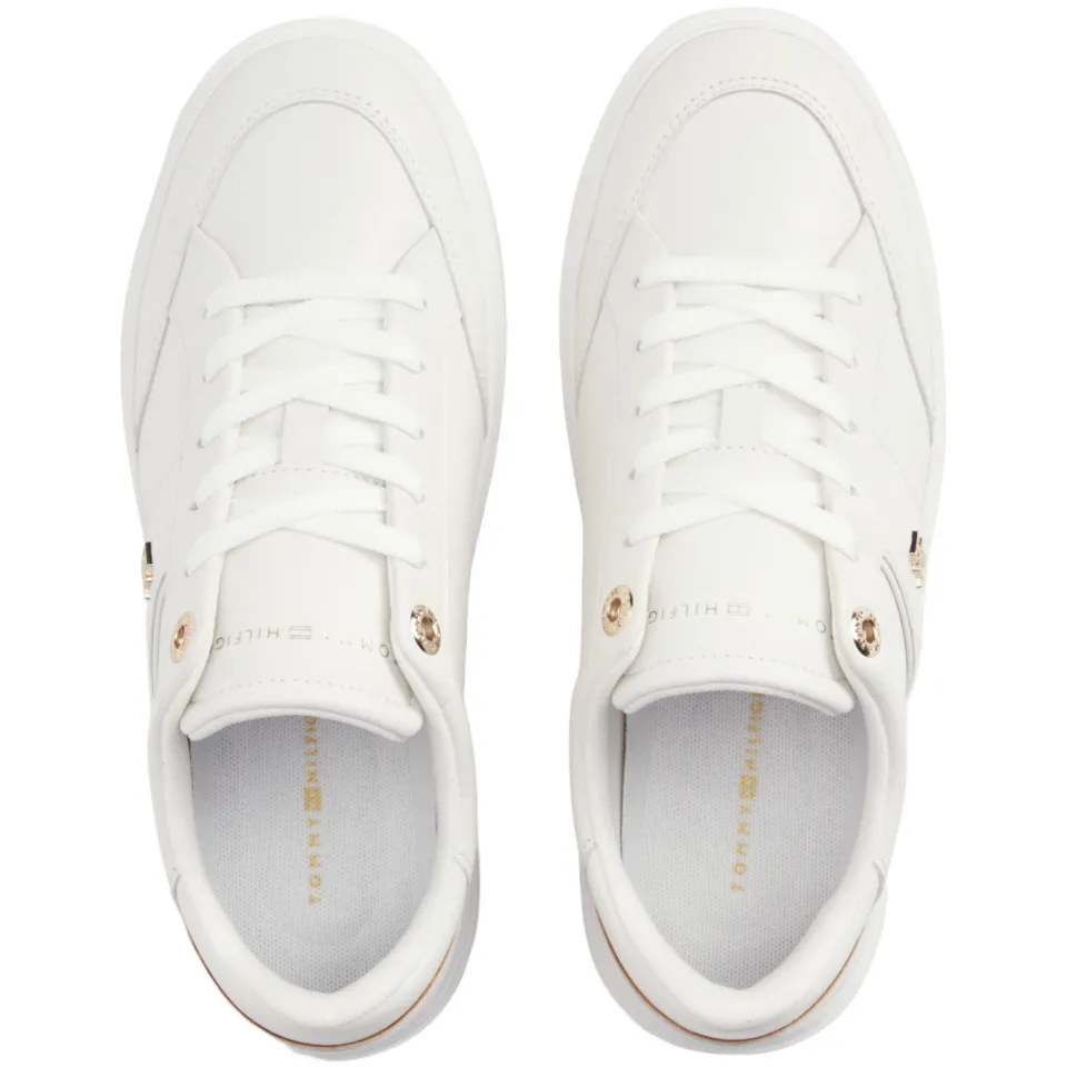 Tommy Hilfiger leren sneakers met logo - wit, foto 4