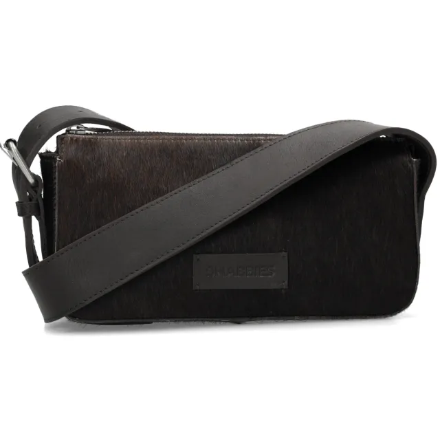 Shabbies Amsterdam suede schoudertas Venice donkerbruin