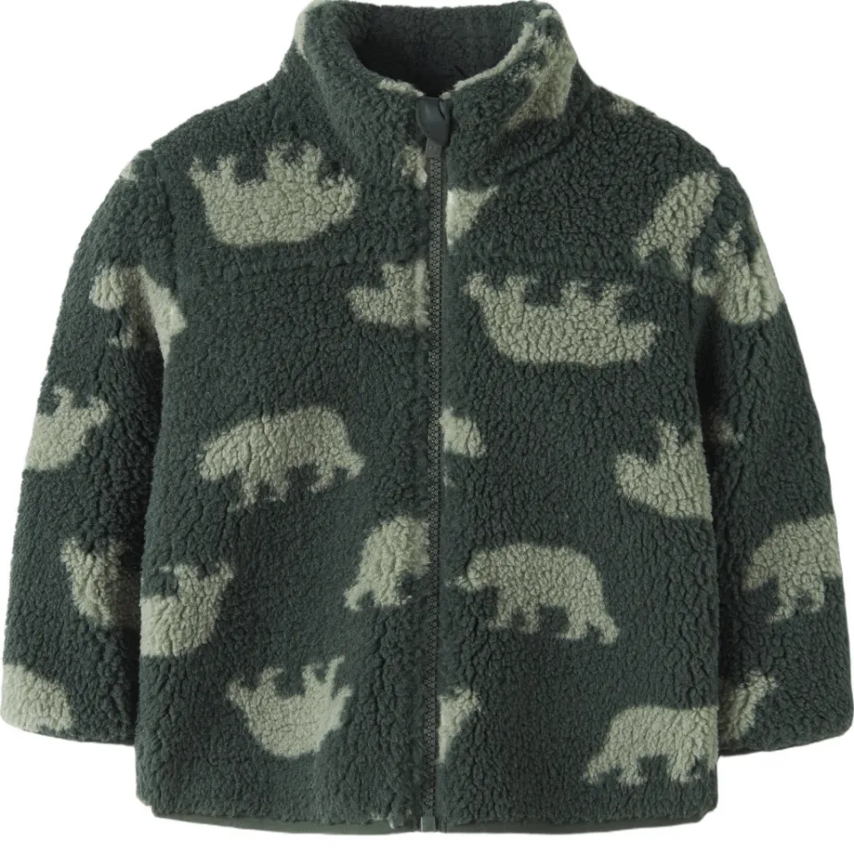 NAME IT MINI teddy jas groen, foto 2