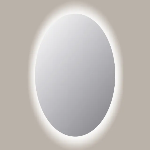 Sanicare Spiegel Ovaal Sanicare Q-Mirrors 80x60 cm PP Geslepen LED Warm White Zonder Sensor