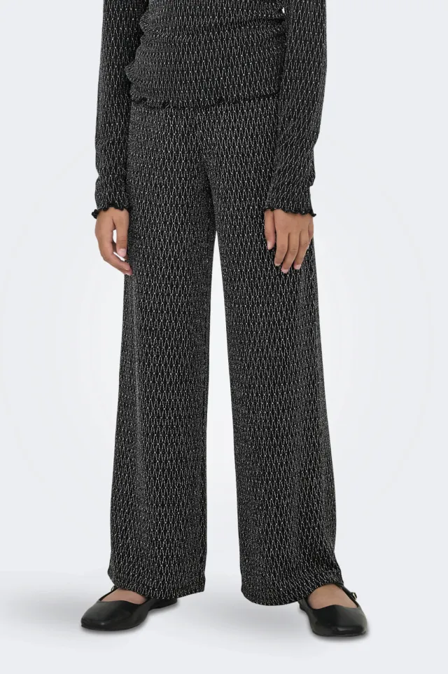 Only wide leg broek zwart zilver, foto 4