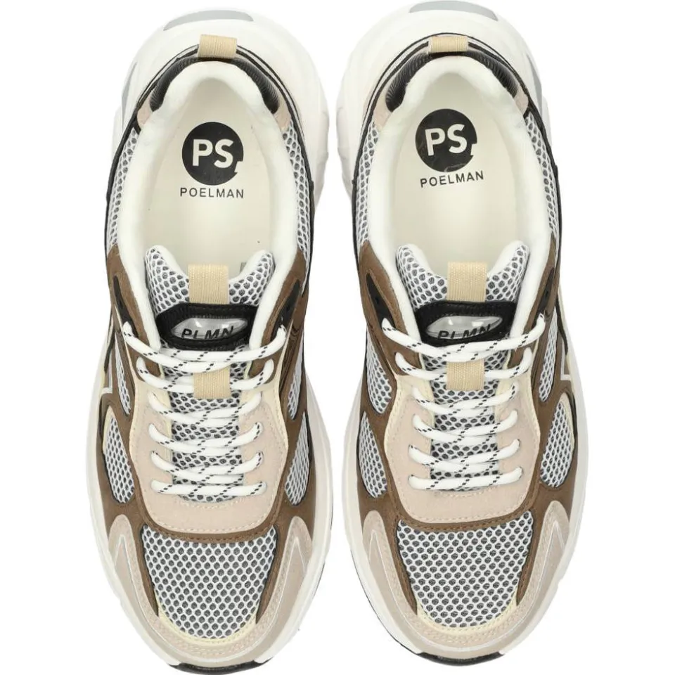 Poelman Dex leren sneakers beige/taupe, foto 3