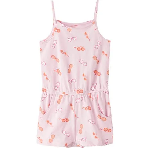 NAME IT MINI playsuit lichtroze Meisjes Katoen Ronde hals All over print Lichtroze/oranje