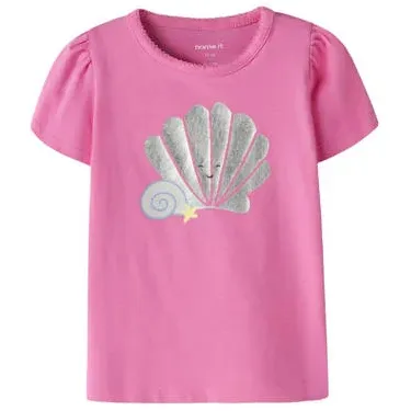 NAME IT T-shirt roze met print