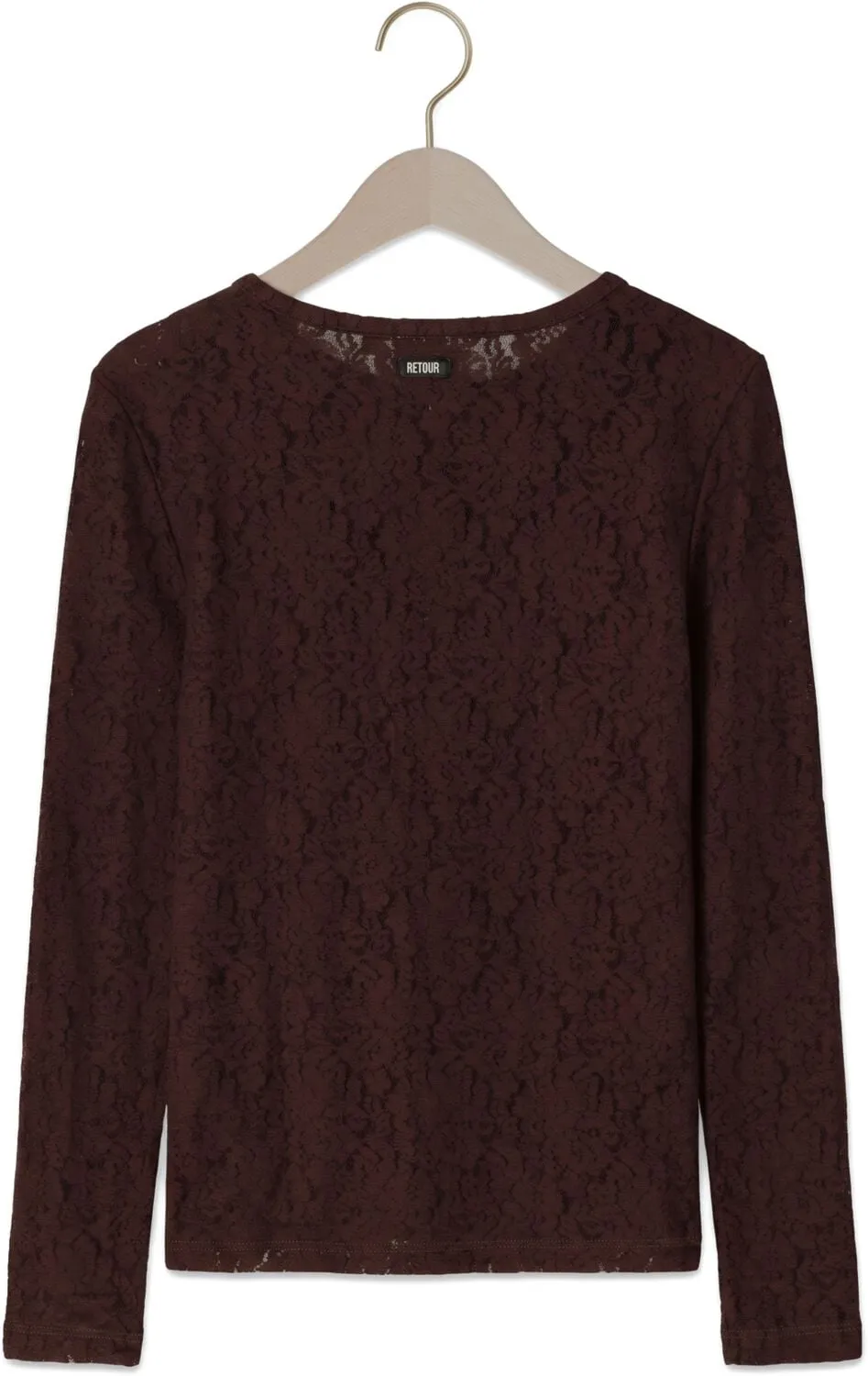 Retour Jeans Danita kanten longsleeve bruin, foto 3
