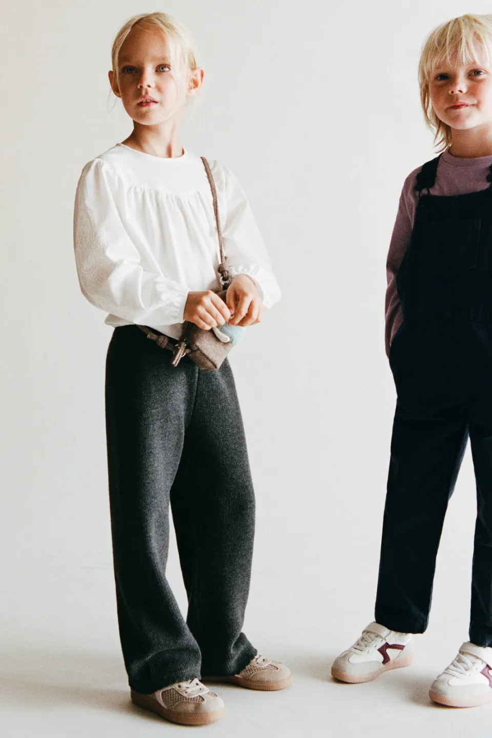 Mango gebreide broek antraciet