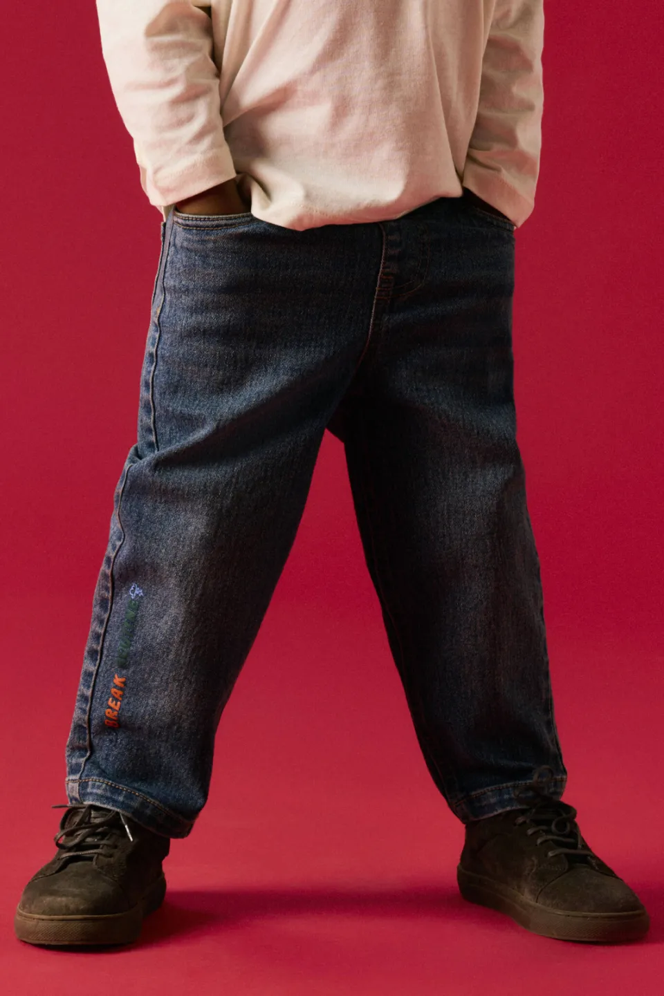 NAME IT MINI NMMBEN tapered jeans met tekst - mediumblauw, foto 4
