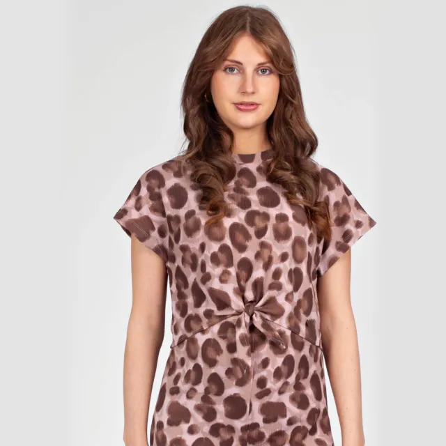 LOVE2WAIT zwangerschaps blousetop met panterprint roze, foto 2