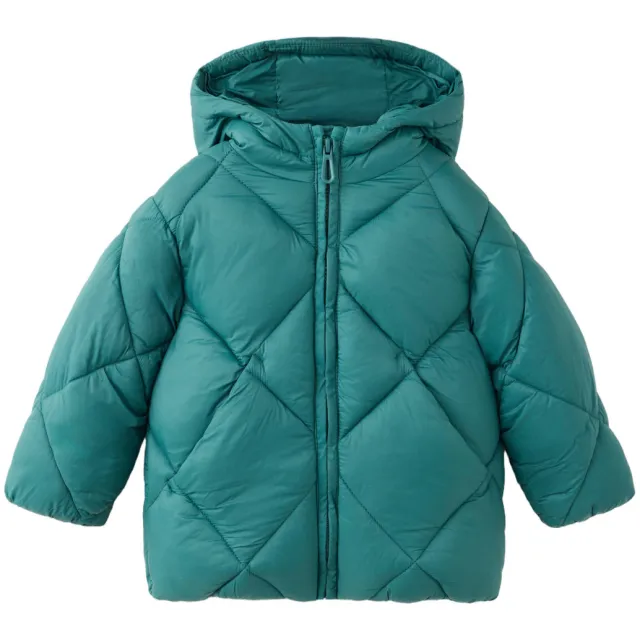 Mango gewatteerde winterjas turquoise