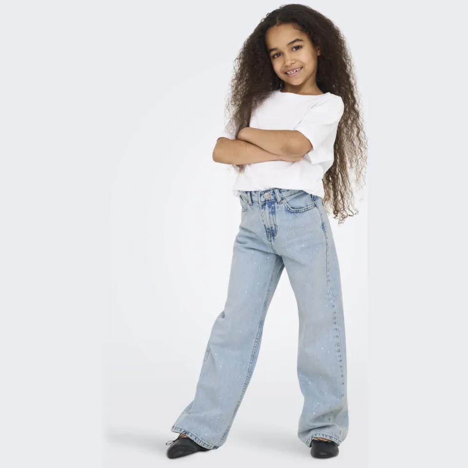 Only KIDS ONLY GIRL wide leg jeans light blue denim
