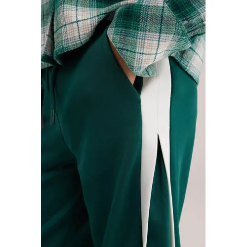 WE Fashion joggingbroek donkergroen/wit, foto 5