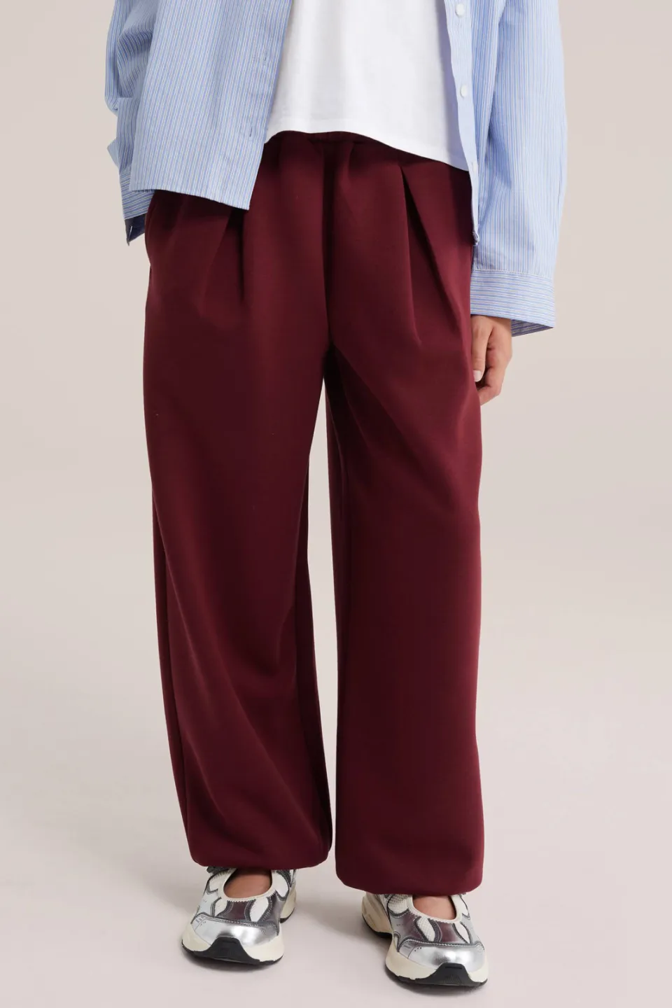 WE Fashion ballon joggingbroek donkerrood, foto 3