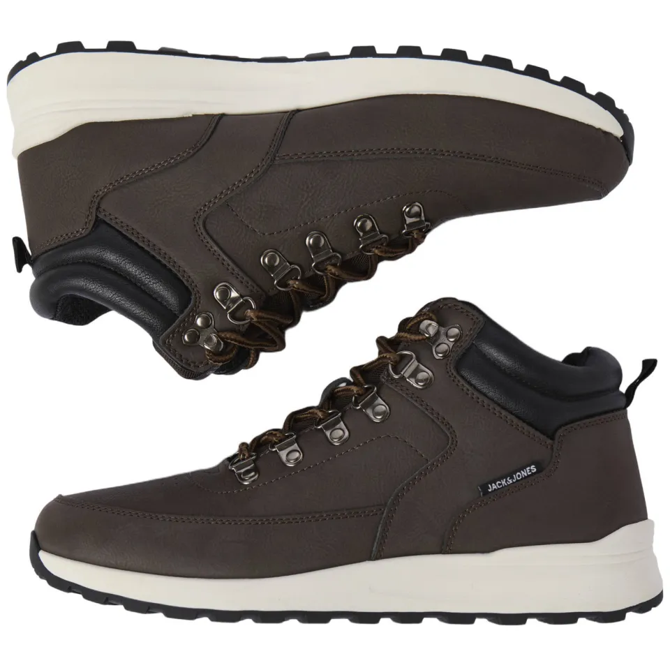 Jack & Jones imitatieleren veterboots met profielzool - bruin, foto 3