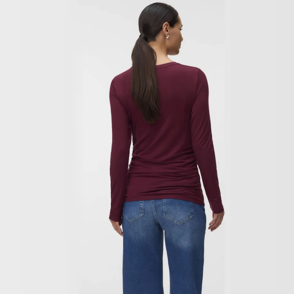 Vero Moda Maternity zwangerschaps longsleeve donkerrood, foto 4