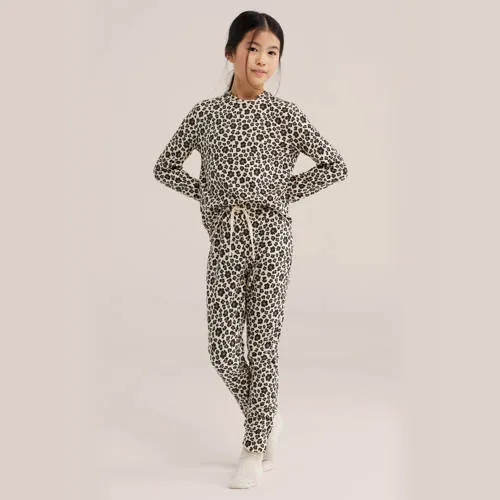 WE Fashion pyjama met panterprint beige/bruin, foto 3