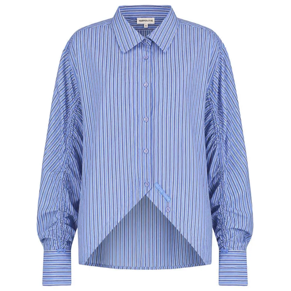 Harper & Yve Ted-ls gestreepte blouse blauw, foto 2
