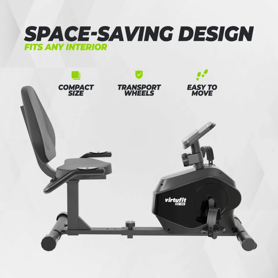 Virtufit RB100 recumbent ligfiets zwart, foto 4