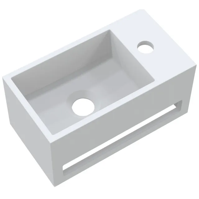 Best Design Fontein met Handdoekhouder Best Design Mona Solid Surface 33x18x16 cm (kraangat rechts) Mat Wit