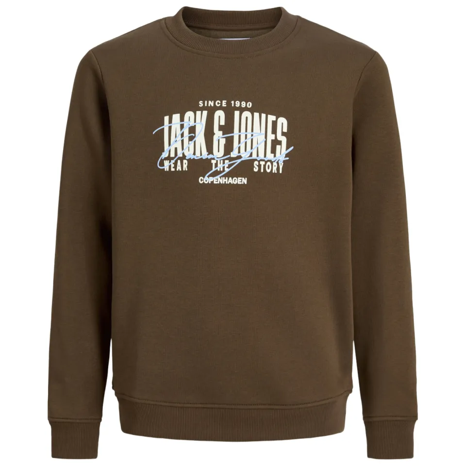 Jack & Jones JUNIOR sweater met logo - donkerbruin, foto 2