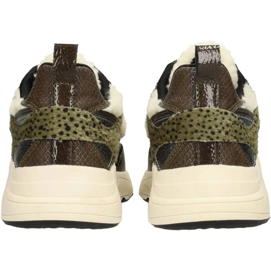 POSH by Poelman Caro chunky suède sneakers - groen/ecru, foto 3