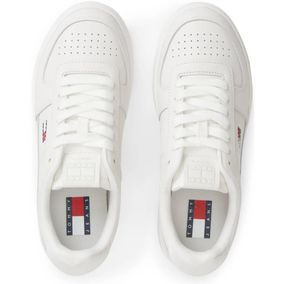 Tommy Jeans leren sneakers met logo wit, foto 5