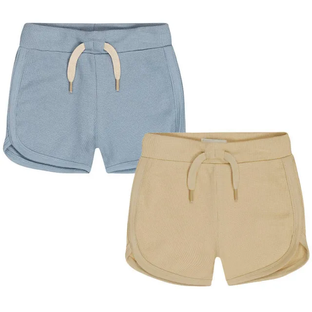 Dirkje sweatshort blauw en beige (set van 2) Blauw/beige