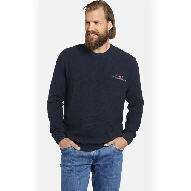 Jan Vanderstorm gebreide trui Plus Size ALBREKT donkerblauw